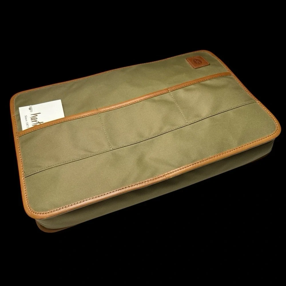 Hartmann Luggage - Computer Sleeve - Khaki/Olive - Tan Leather Trim - 14x9 3/4‎
